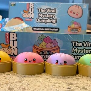 Squishy Mystery Dumpling Plush - Pink & Lavender Cute Face